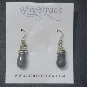 Wirecraft Boho Labradorite Dangle Earrings